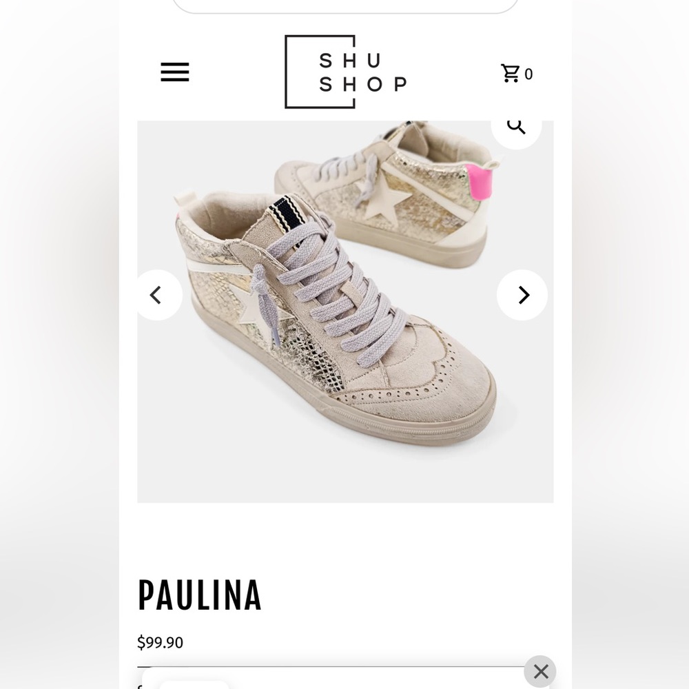 Paulina Gold Snake Shu Shop Sneakers